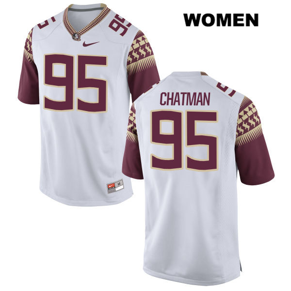 Women's NCAA Nike Florida State Seminoles #95 Jamarcus Chatman College White Stitched Authentic Football Jersey OOL2169KR
